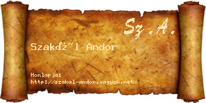 Szakál Andor névjegykártya