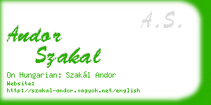 andor szakal business card