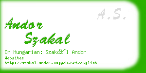 andor szakal business card